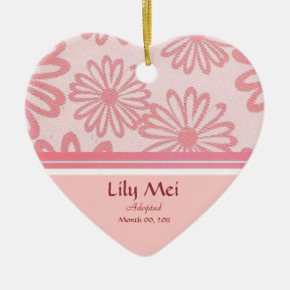 Adorno De Cerámica Recuerdo floral de la invitación de la adopción de