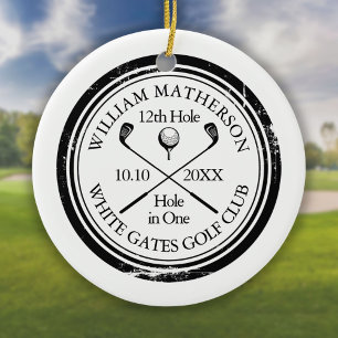 Adorno De Cerámica Recuerdo Personalizado de Golf Hoyo en Uno