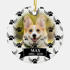 Adorno De Cerámica Recuerdo Personalizado de Mascota Negro y Blanco