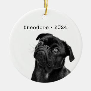 Adorno De Cerámica Recuerdo Personalizado de Navidad con Foto y Nombr