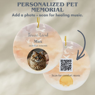 Adorno De Cerámica Recuerdo personalizado de pérdida de perro y gato 