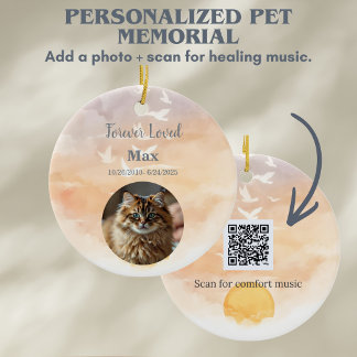 Adorno De Cerámica Recuerdo personalizado de pérdida de perro y gato
