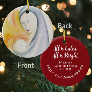 Adorno De Cerámica Recuerdo personalizado del Nacimiento de Navidad R