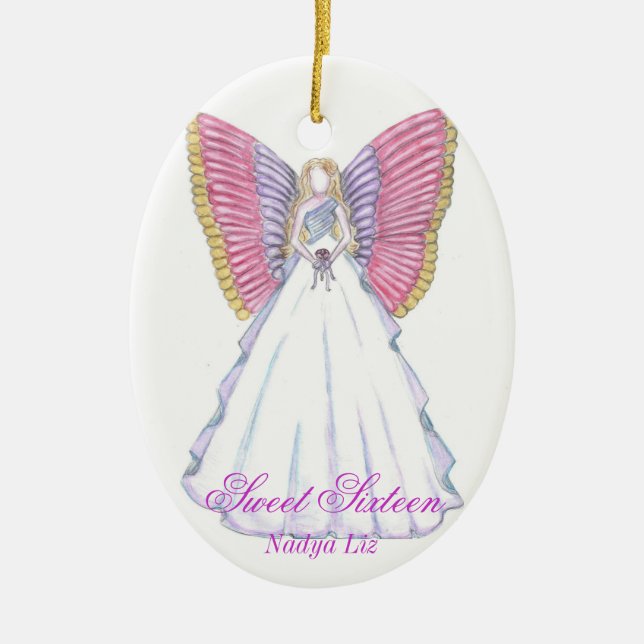Adorno De Cerámica Recuerdo-Personalizar del dulce dieciséis (Frente)