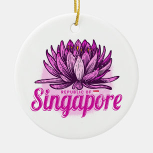 Adorno De Cerámica Recuerdos de vacaciones de la bandera de Singapur 