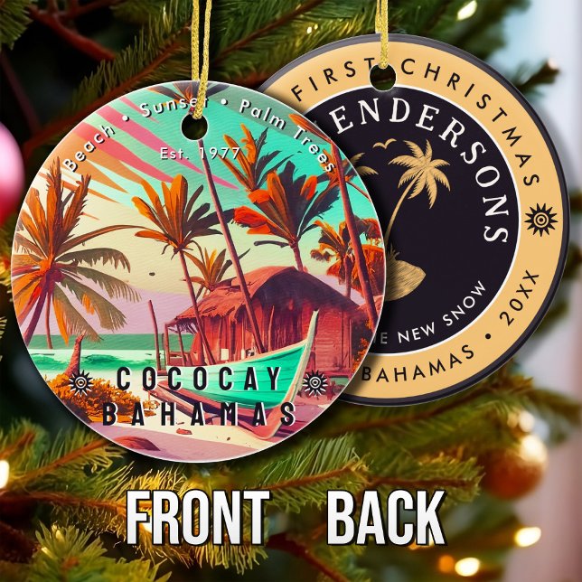 Adorno De Cerámica Recuerdos de viajes retro de CocoCay Bahamas de lo (Subido por el creador)
