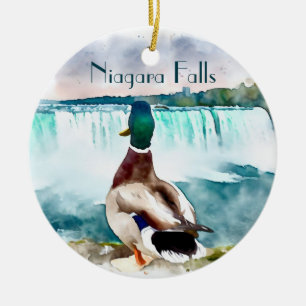 Adorno De Cerámica Recuerdos del pato Mallard Falls