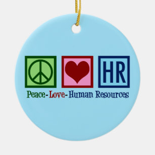 Adorno De Cerámica Recursos humanos Paz Amor RHH