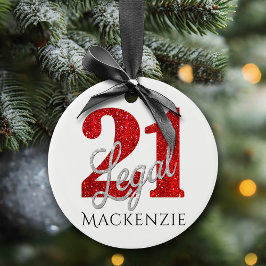 Adorno De Cerámica Red 21 y legal | Moderno Personalizado de cumpleañ