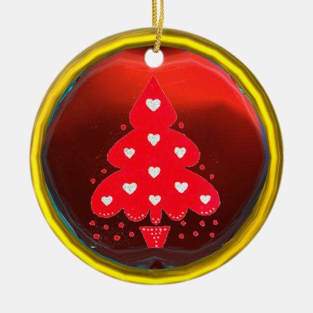 Adorno De Cerámica RED CHRISTMAS TREE VACACIONES PARTIDAS rojo (Frente)