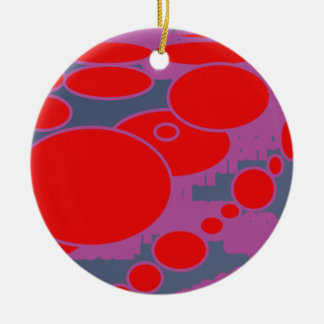 Adorno De Cerámica red circle and dark blue purple abstract art