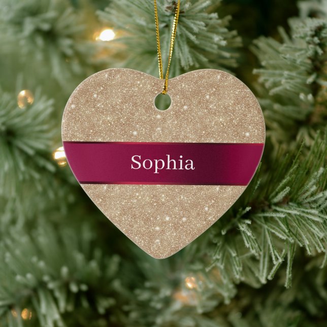 Adorno De Cerámica Red Cream Leopard Animal Print Christmas (Árbol)