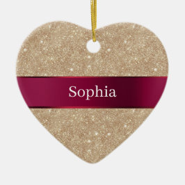 Adorno De Cerámica Red Cream Leopard Animal Print Christmas