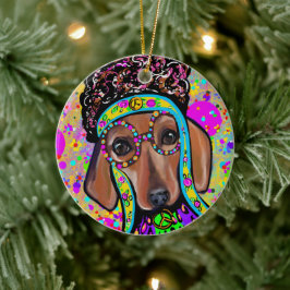 ADORNO DE CERÁMICA RED DACHSHUND