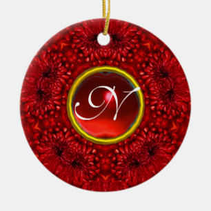 ADORNO DE CERÁMICA RED DAHLIA RUBY MONOGRAM