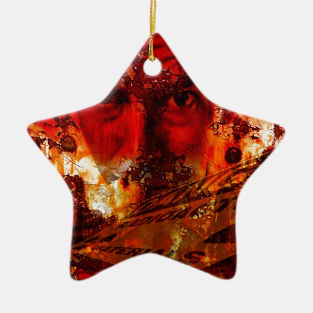 Adorno De Cerámica Red Face Graffiti (Frente)