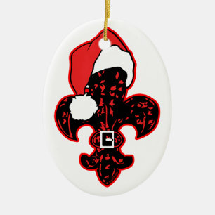 Adorno De Cerámica Red Fleur de Santa