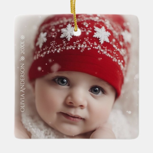 Adorno De Cerámica Red Floral Christmas Wreath – Elegant Holiday (Anverso)