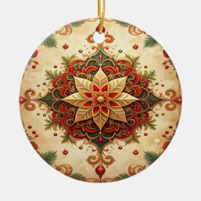 Adorno De Cerámica Red Green Decorative Holiday Ornament (Frente)