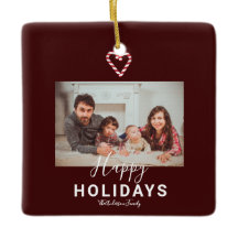 Red Happy Holidays Candy Cane Navidades Minimalist