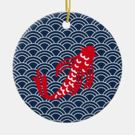 Adorno De Cerámica Red Koi Fish