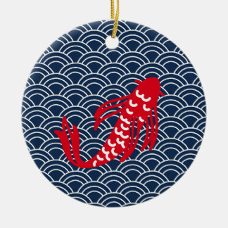 Adorno De Cerámica Red Koi Fish