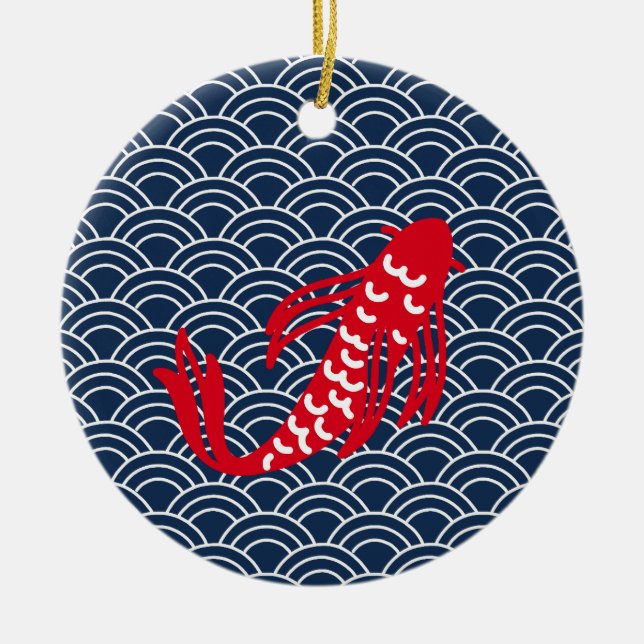 Adorno De Cerámica Red Koi Fish (Frente)