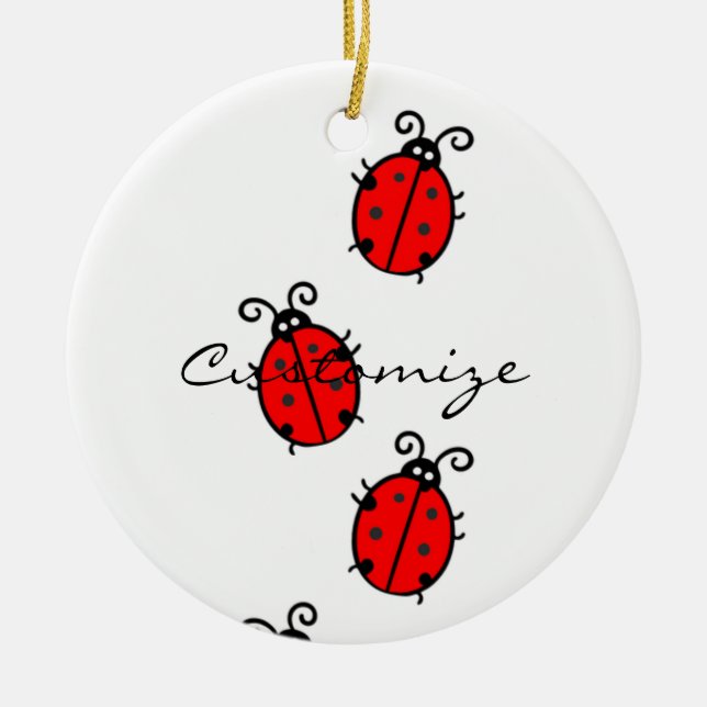 Adorno De Cerámica Red Ladybugs Crawling Thunder_Cove (Frente)