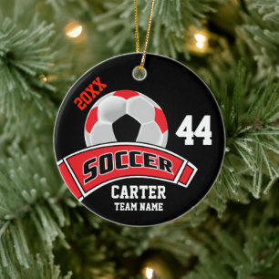 Adorno De Cerámica Red, negro y blanco personalizan el ⚽ de fútbol