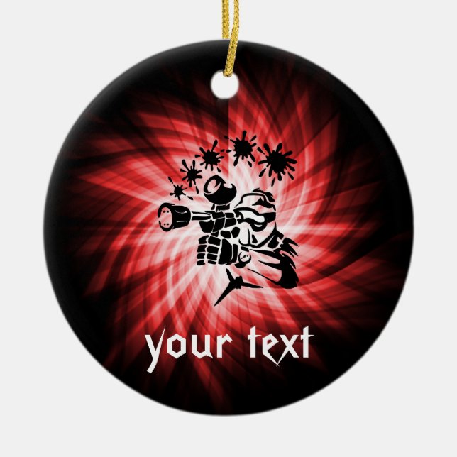 Adorno De Cerámica Red Paintball (Frente)