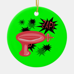 Adorno De Cerámica Red Retro Raygun