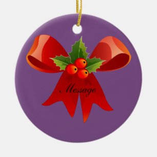 Adorno De Cerámica Red Ribbon Holly Thunder_Cove