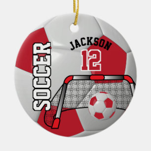 Adorno De Cerámica ⚽ Red y White Personalizan la pelota de fútbol