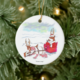 Adorno de cerámica redondo Golpe de Santa Claus