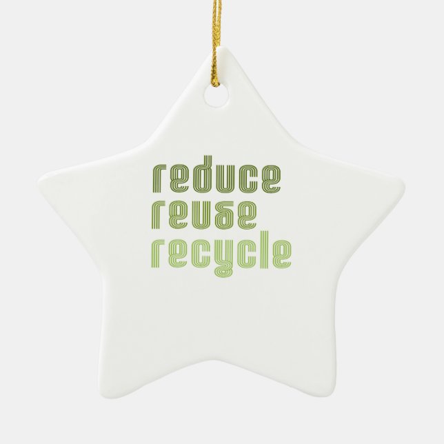 Adorno De Cerámica Reduzca la reutilización Recyle (Frente)
