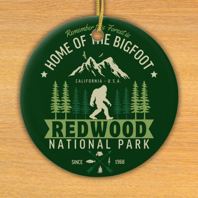Adorno De Cerámica Redwood National Park Home of the Bigfoot (Subido por el creador)