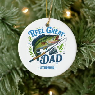 Adorno De Cerámica Reel Great Dad - Pescado y marisco