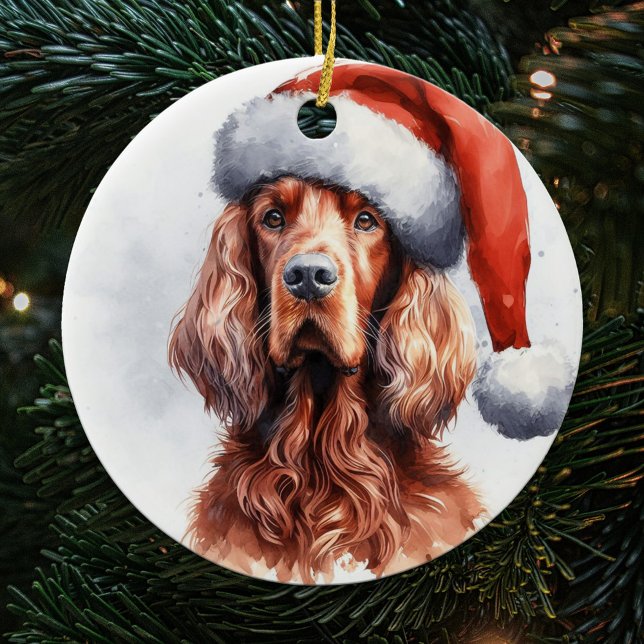 Adorno De Cerámica Regal Irish Setter Dog Navidades (Subido por el creador)