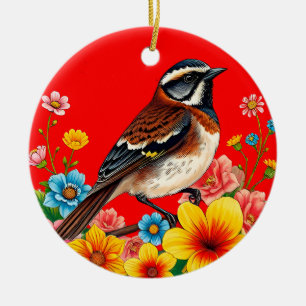 Adorno De Cerámica Regalo artístico de vacaciones de pájaro elegante 