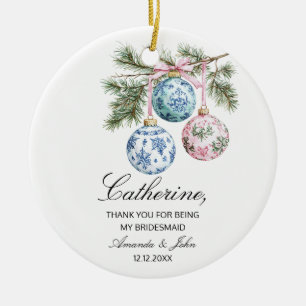 Adorno De Cerámica Regalo boda a dama de honor de Navidades