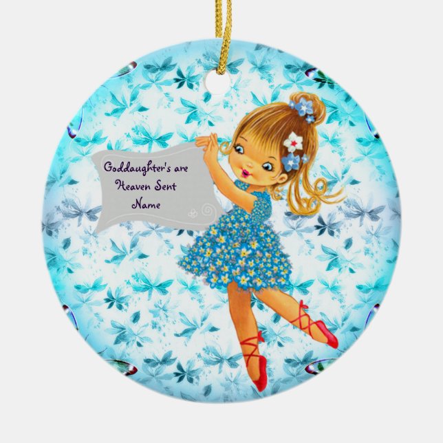 Adorno De Cerámica Regalo bonito Flower Fairy Godgirl Personalizado (Frente)