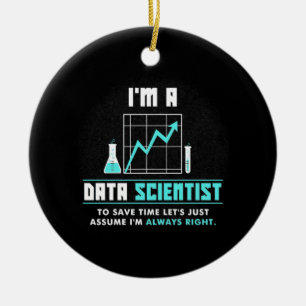 Adorno De Cerámica Regalo científico   Soy Científico De Datos