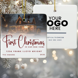 Adorno De Cerámica Regalo con logotipo personalizado Primera Navidad