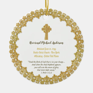 Adorno De Cerámica Regalo conmemorativo del sacerdote Pastor Deacon