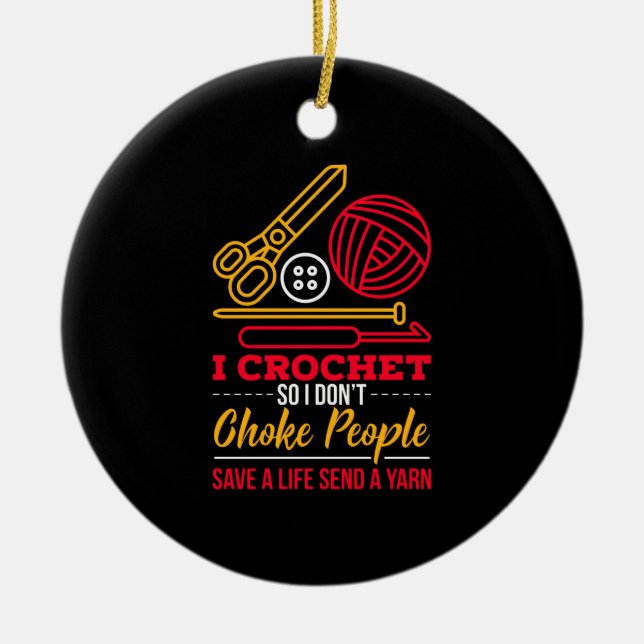 Adorno De Cerámica Regalo crocheter (Frente)