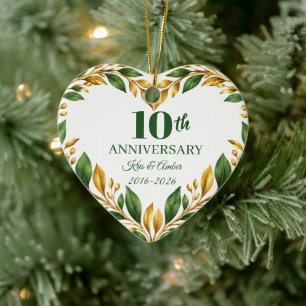 Adorno De Cerámica Regalo de 10º Aniversario de Boda