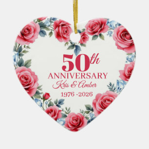 Adorno De Cerámica Regalo de 50º Aniversario de Boda   