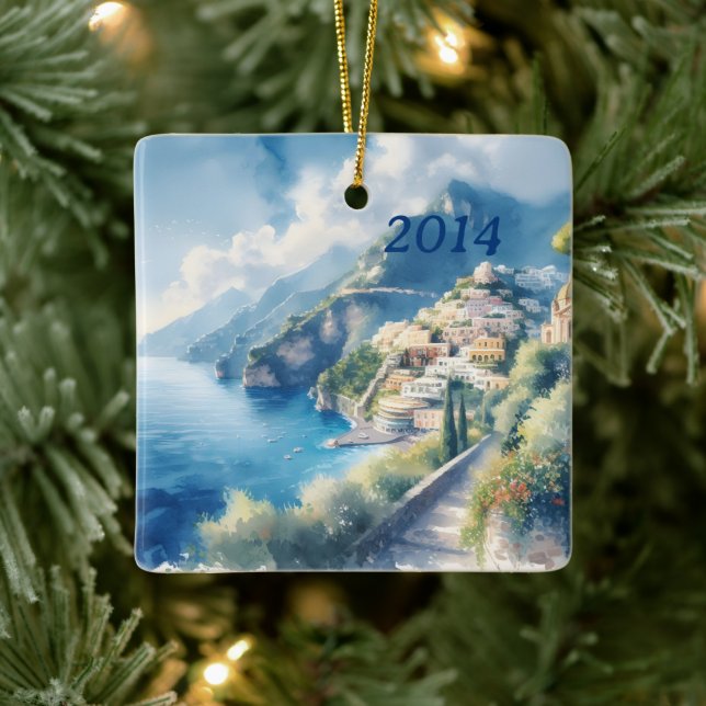 Adorno De Cerámica Regalo de Amalfi Positano Romántico de Aniversario (Árbol)