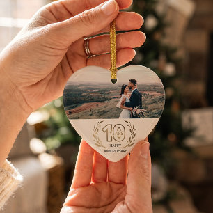 Adorno De Cerámica Regalo de aniversario de 10 años para pareja