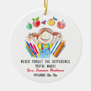 Adorno De Cerámica Regalo de Apreciación del Profesor personalizado